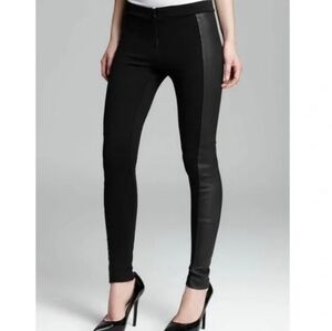 Alice + Oliva Black Faux Leather Stripe Leggings